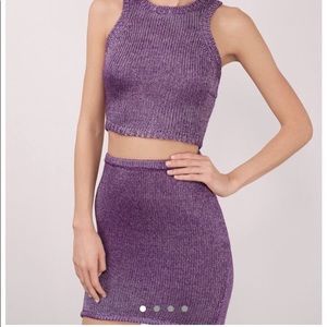 purple tobi knit skirt